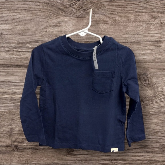NWT 3T GAP Blue LSS Classic Crew, ofrswlcme, 15% offw2+ bundle - Picture 1 of 9
